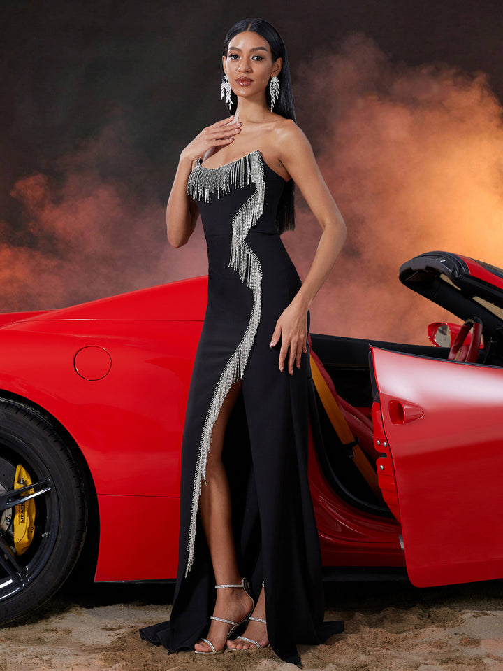 Haut à manches évasées plissées et ensemble jupe longue avec ceinture à la taille – Rosiny 