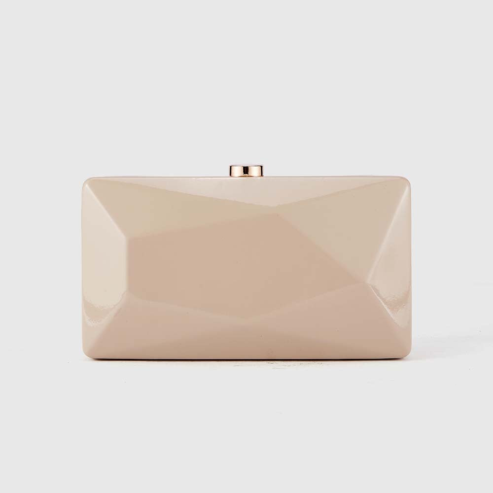 Geometric black clutch with faceted design – ONYX