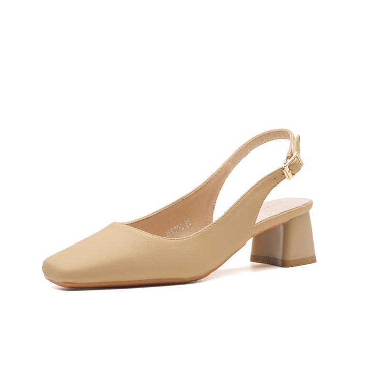 slingback block heels with square toe – AURARTU