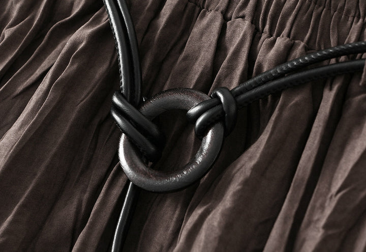 textured maxi skirt with adjustable rope belt – MARLOWE