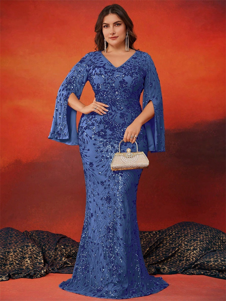 Geplooide top met uitlopende mouwen en maxi-rok set met tailleband – Rosiny 