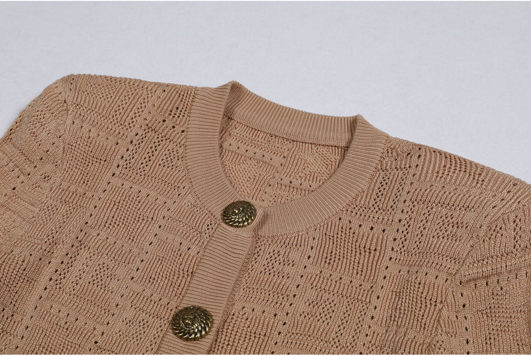 褶皱喇叭袖上衣和高腰裙套装，配腰带 – Rosiny 