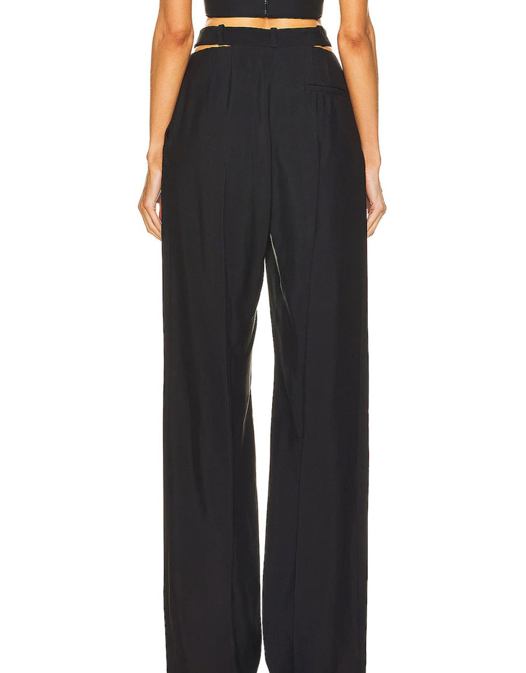 op maat gemaakte flare-pak met satijnen pofmouwen – VALENCIA 