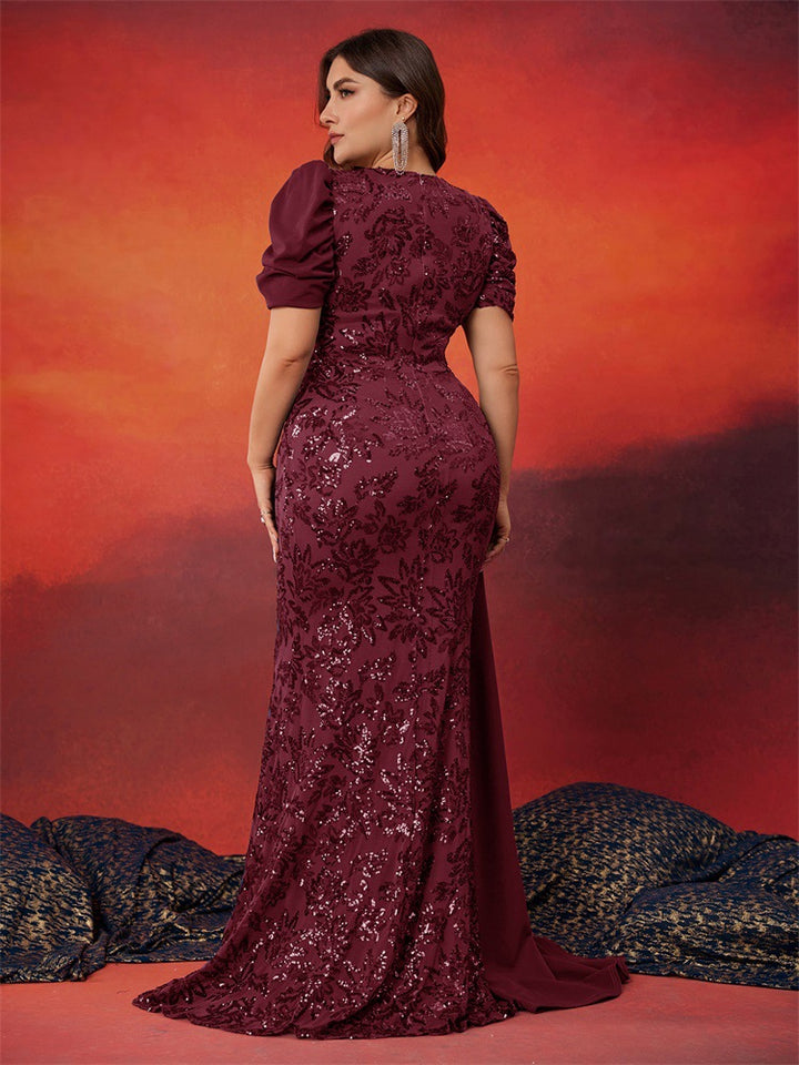 Geplooide top met uitlopende mouwen en maxi-rok set met tailleband – Rosiny 