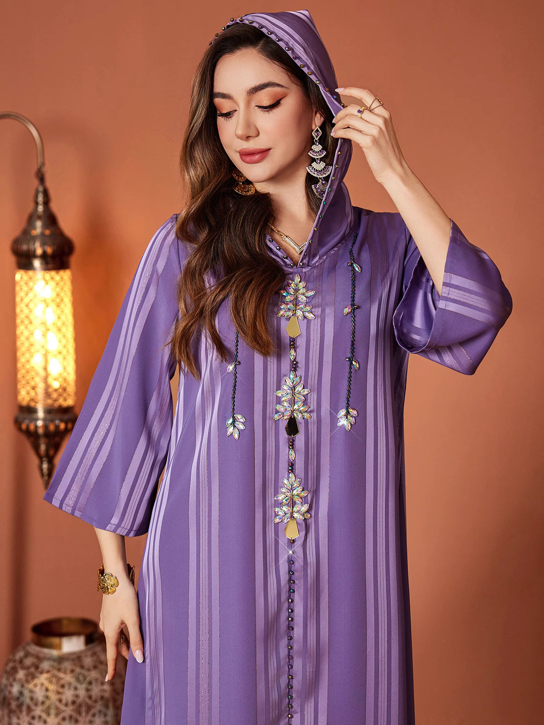 定制喇叭套装，配缎面泡泡袖 - VALENCIA 