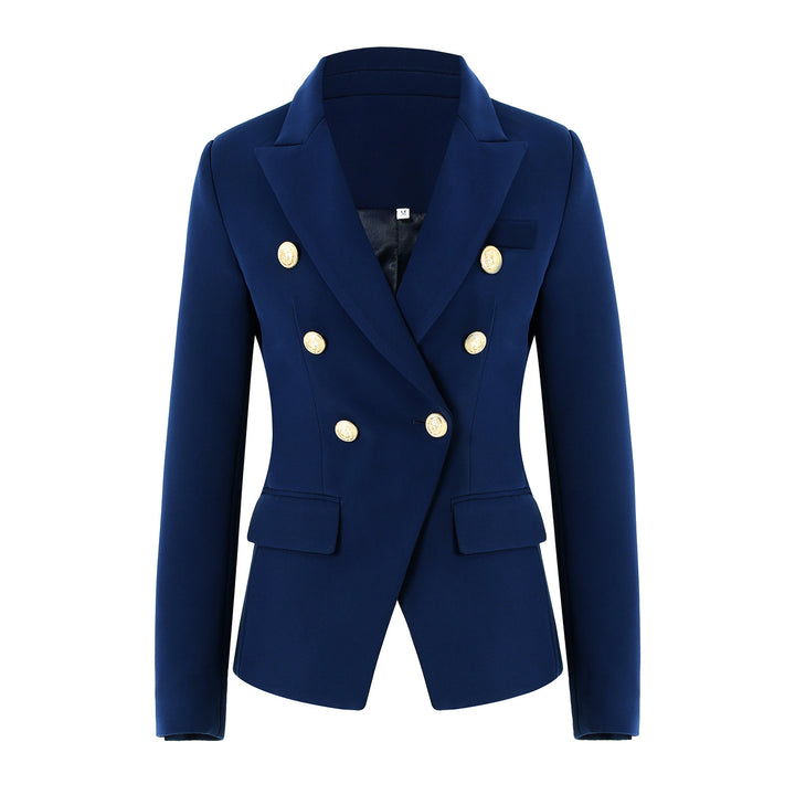 double-breasted tailored blazer with gold buttons – AURORA