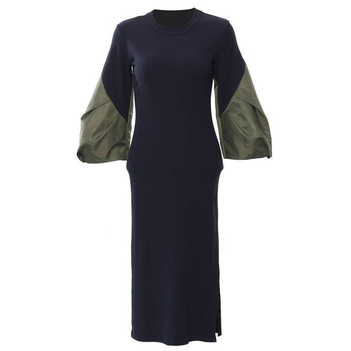 Plissiertes Oberteil mit ausgestellten Ärmeln und Maxirock-Set mit Taillengürtel – Rosiny 