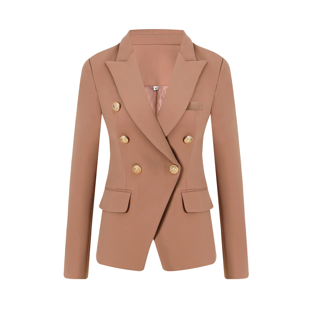 double-breasted tailored blazer with gold buttons – AURORA