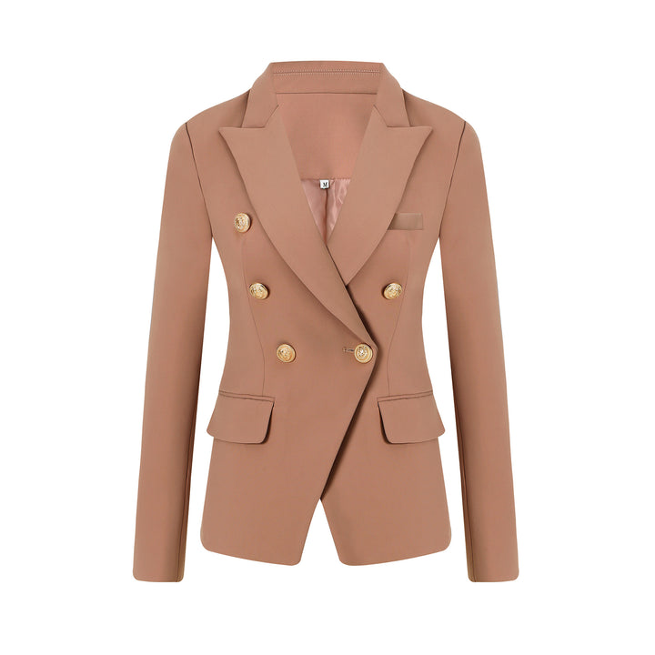 double-breasted tailored blazer with gold buttons – AURORA