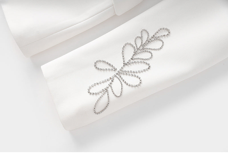 tailored blazer with crystal side embroidery – DUALA