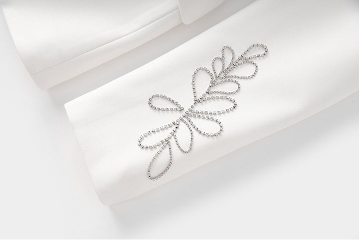 tailored blazer with crystal side embroidery – DUALA