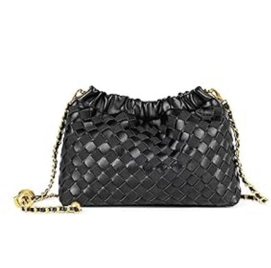 geweven rieten draagtas met dubbele leren handvatten – LÉONIE 