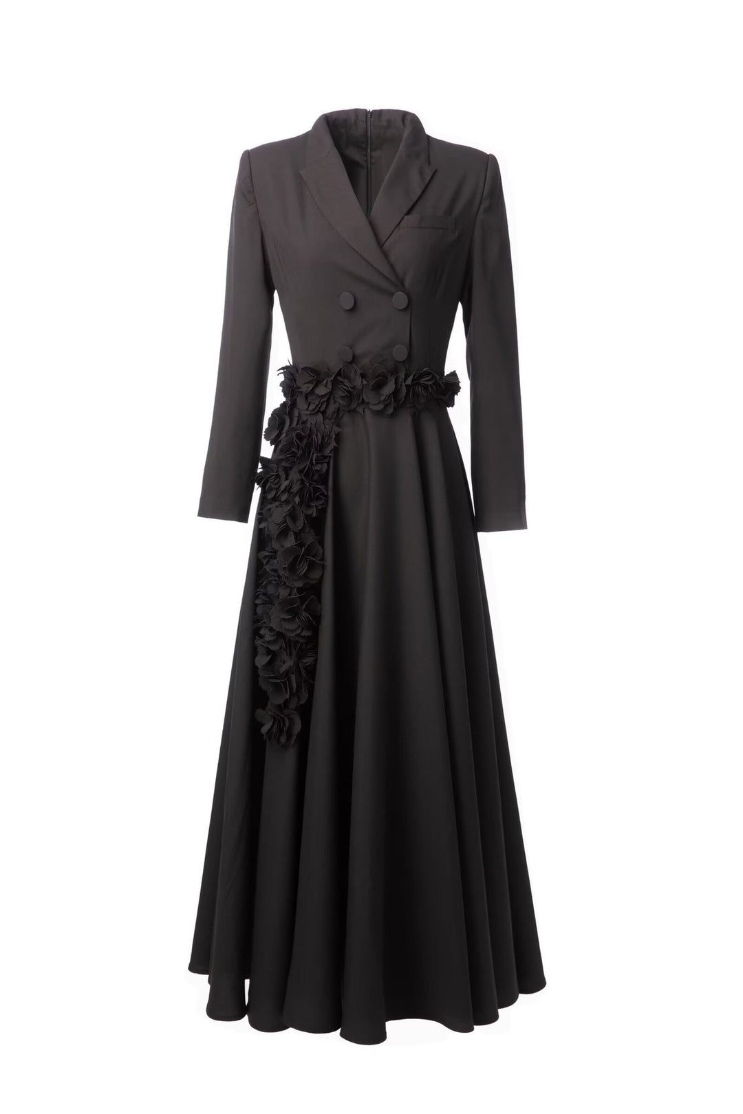 طقم مكون من بلوزة قصيرة وتنورة طويلة من الدانتيل الزهري - أزرق سماوي