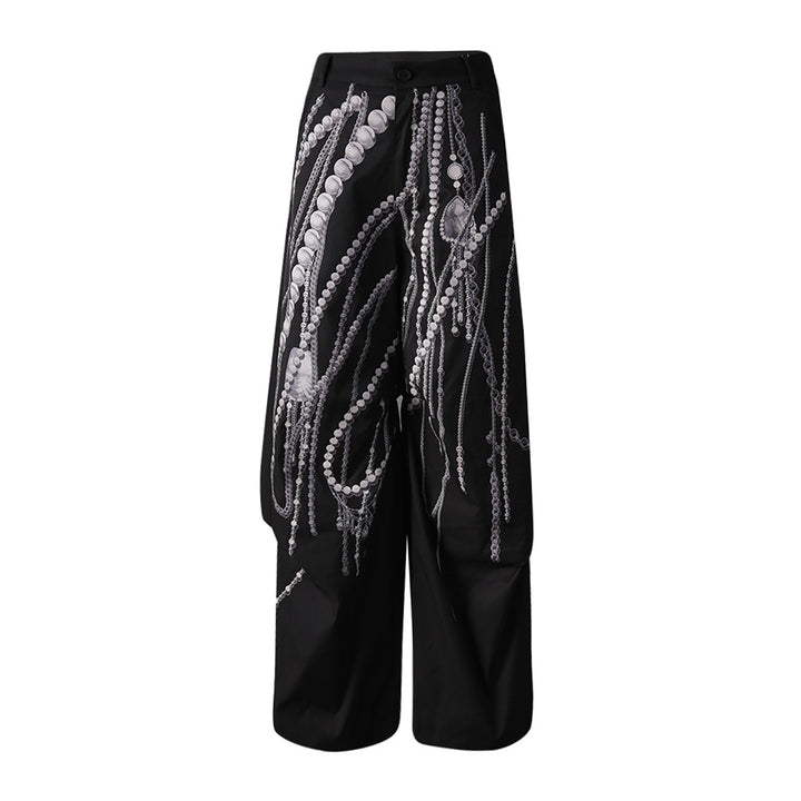 wide-leg pants with chain print – AURACTI