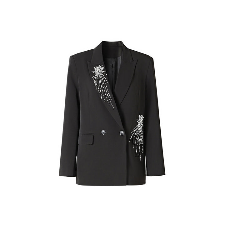 double-breasted blazer with crystal embellishments – ESRAA