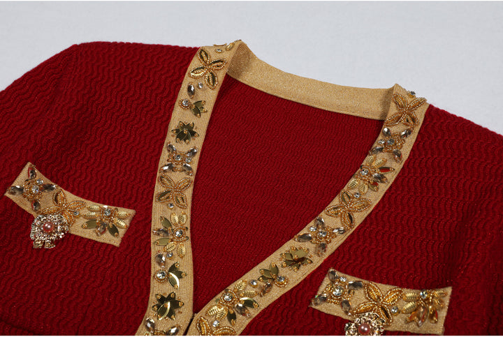 Haut à manches évasées plissées et ensemble jupe longue avec ceinture à la taille – Rosiny 