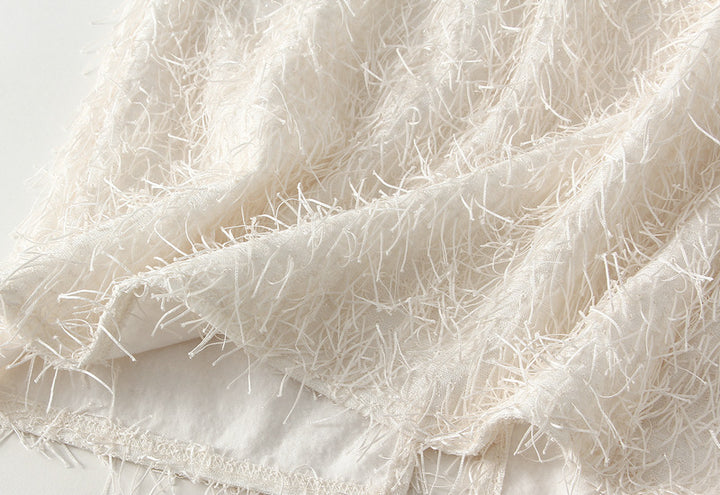 textured feather-effect midi skirt – AURA