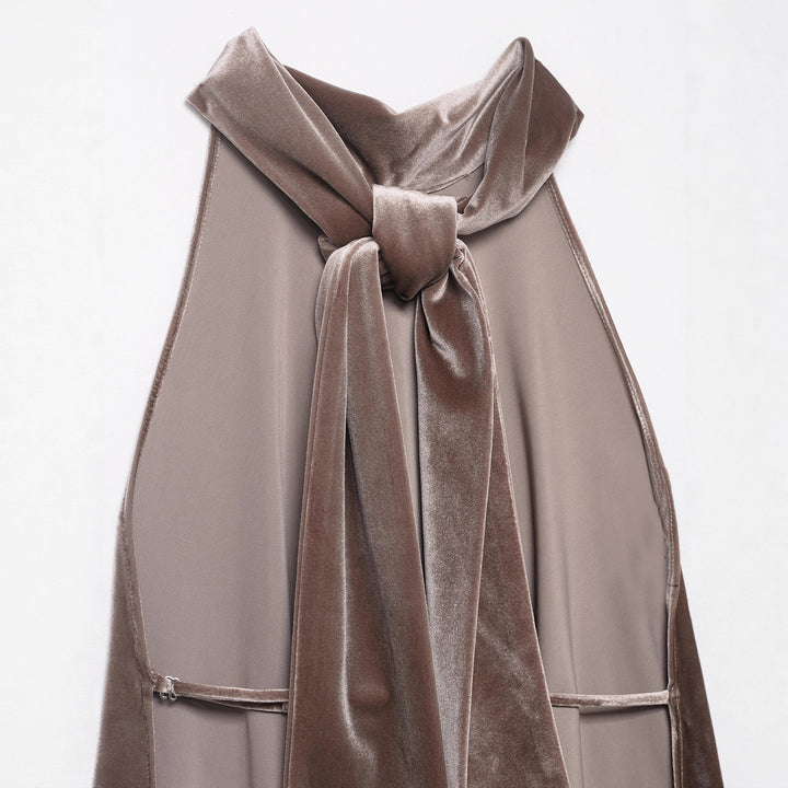 velvet halter-neck top with asymmetric hem – LYRA