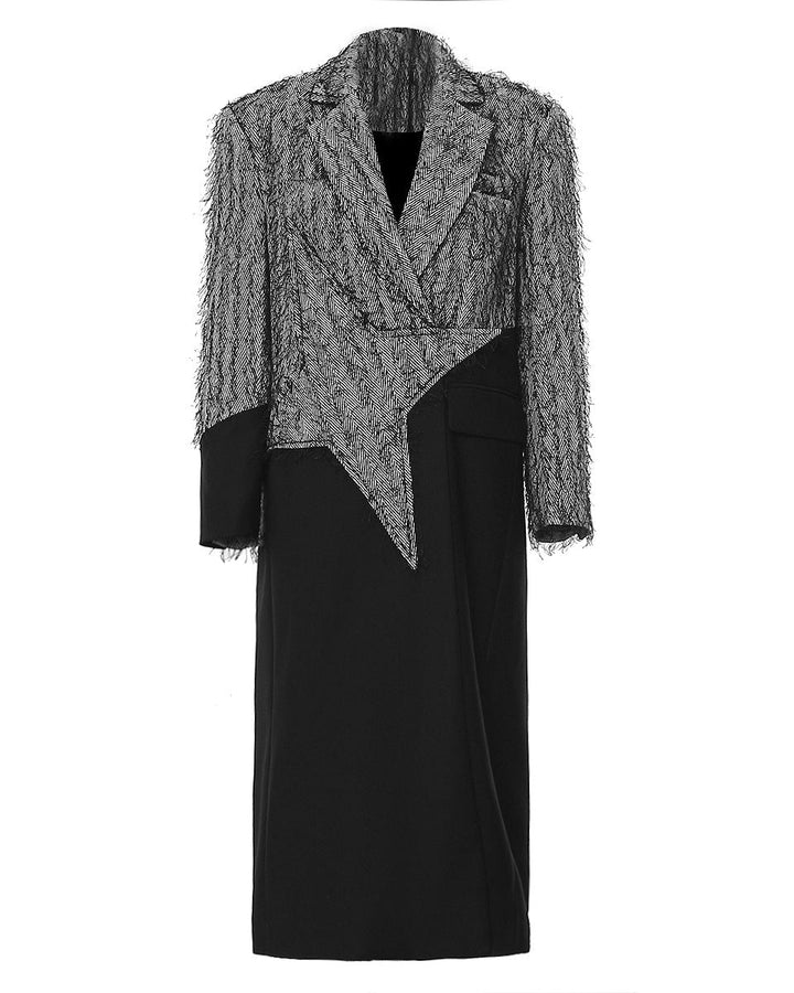 long blazer with contrast star panel – BASTRIND