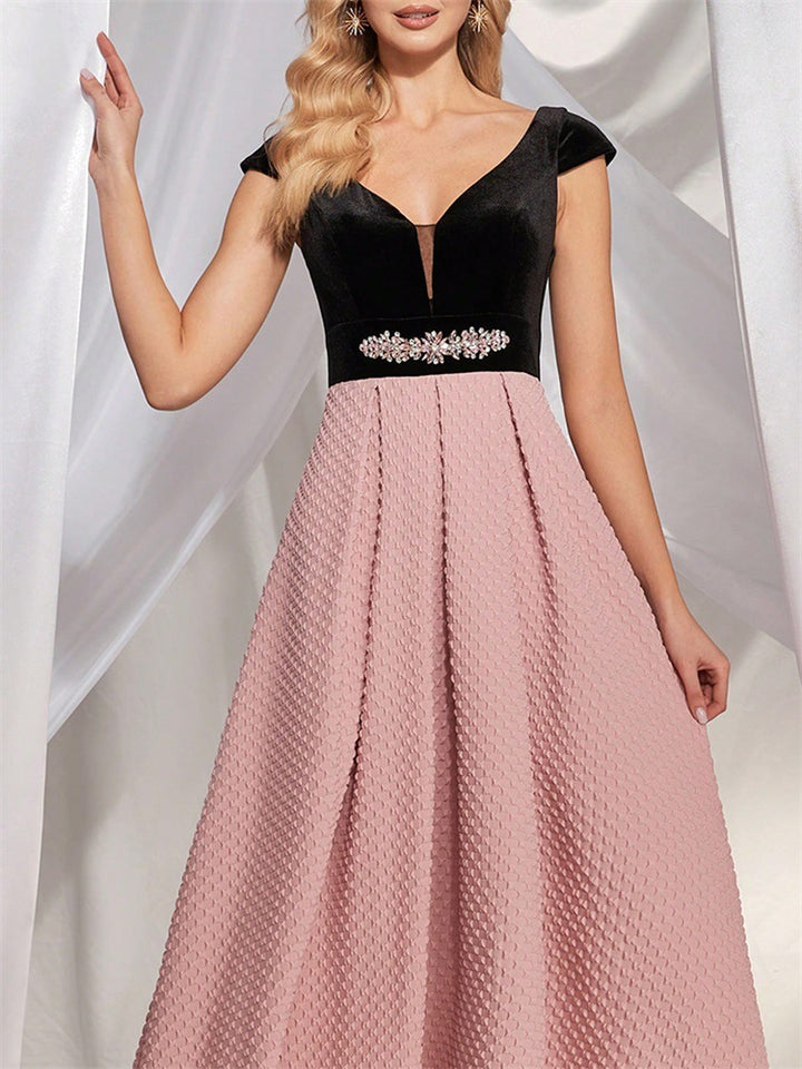 Geplooide top met uitlopende mouwen en maxi-rok set met tailleband – Rosiny 