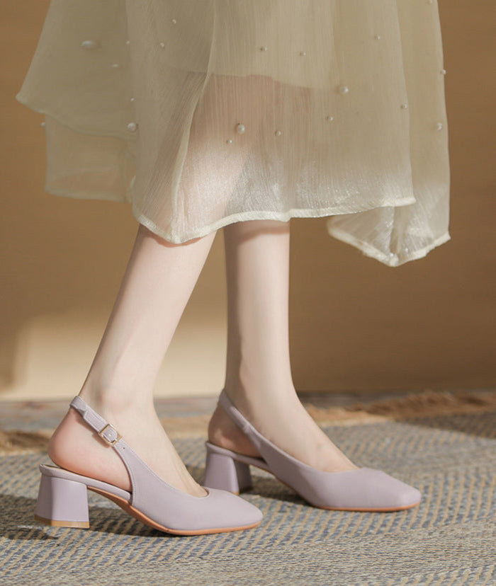 slingback block heels with square toe – AURARTU