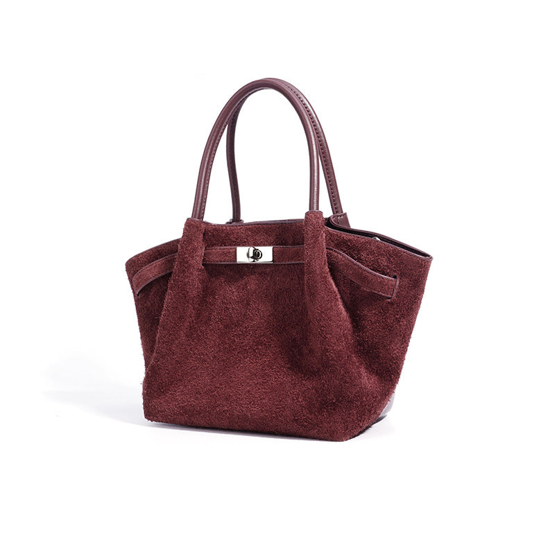 geweven rieten draagtas met dubbele leren handvatten – LÉONIE 