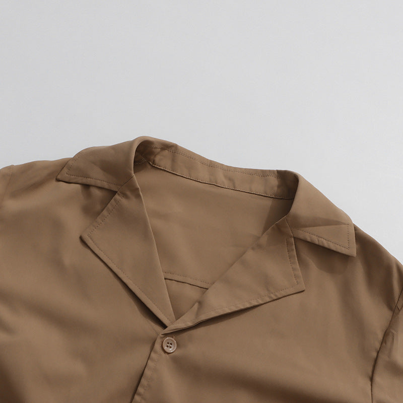 فستان قميص متعدد الطبقات بحزام وأكمام طويلة – ميكلا