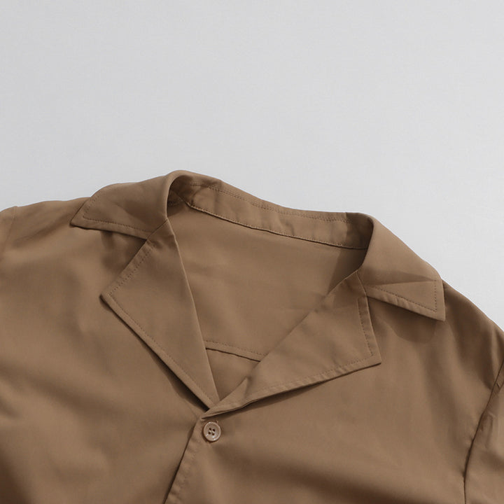 فستان قميص متعدد الطبقات بحزام وأكمام طويلة – ميكلا