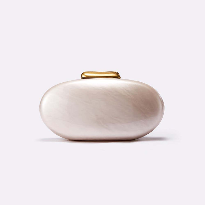 oval acrylic clutch with marble texture – CELESNEK