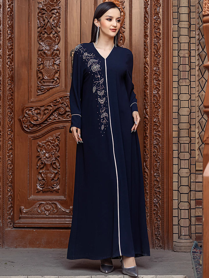 op maat gemaakte flare-pak met satijnen pofmouwen – VALENCIA 