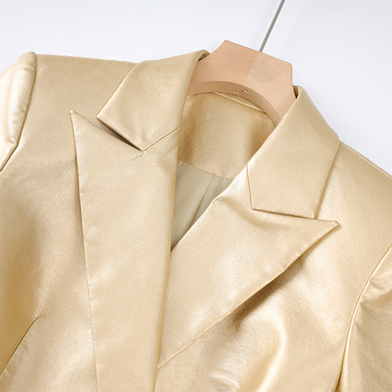two-tone tailored blazer with satin finish – MARISE