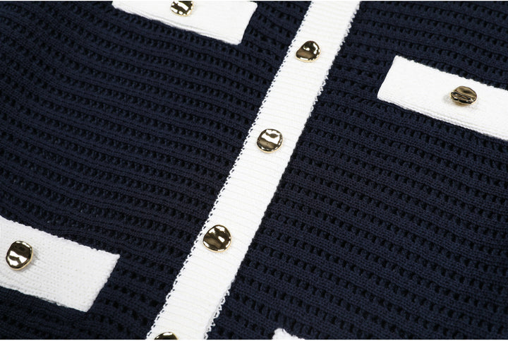 بلوزة كارديجان كروشيه مع حواف متباينة - سيلينيكا