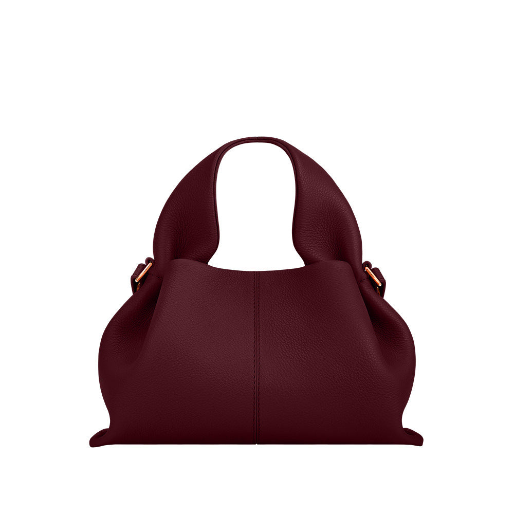 geweven rieten draagtas met dubbele leren handvatten – LÉONIE 