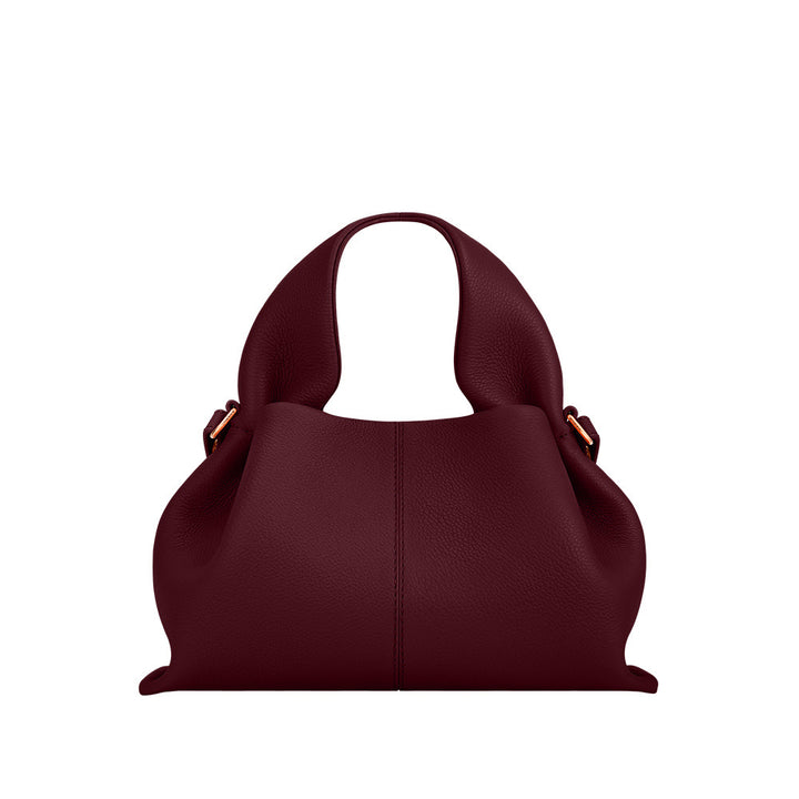 geweven rieten draagtas met dubbele leren handvatten – LÉONIE 