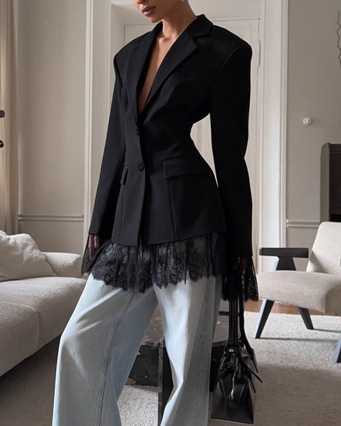 Haut à manches évasées plissées et ensemble jupe longue avec ceinture à la taille – Rosiny 