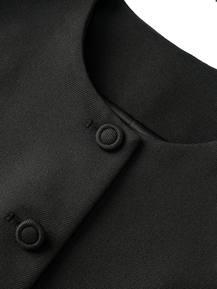 robe midi à manches courtes avec des appliqués floraux 3D - BLOOMIQ 