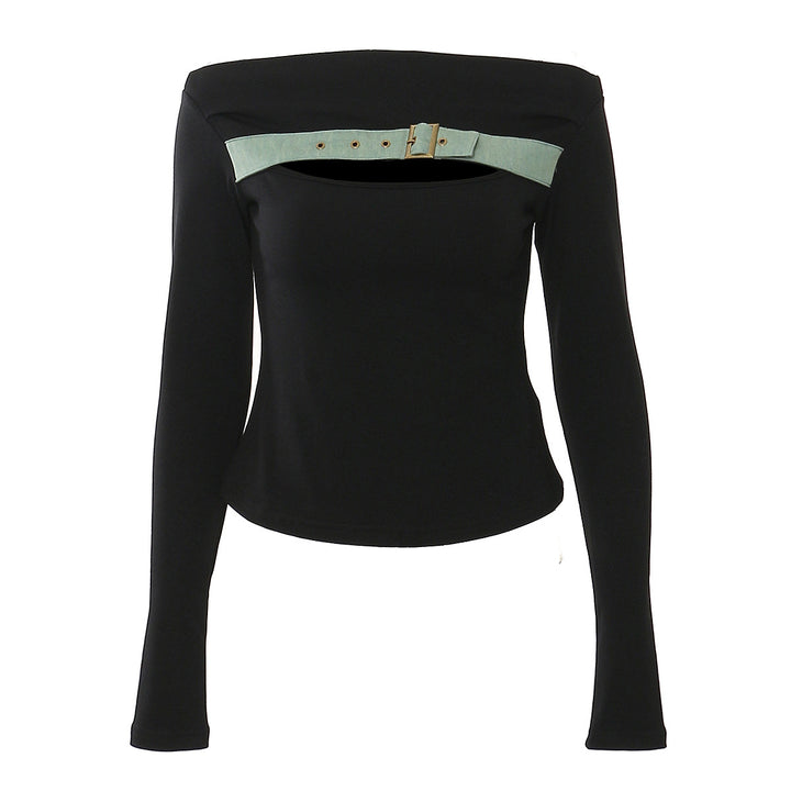 Haut à manches évasées plissées et ensemble jupe longue avec ceinture à la taille – Rosiny 