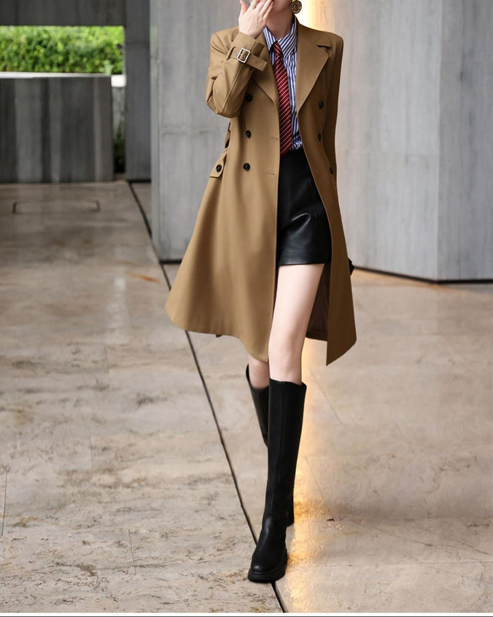 double-breasted belted trench coat – VICTORIA