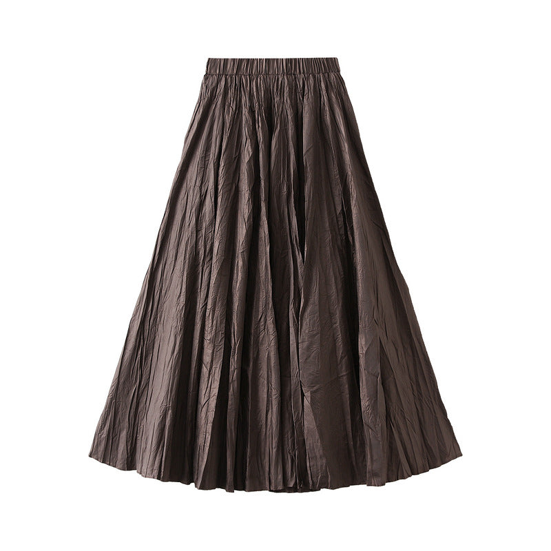 crinkled full-volume maxi skirt with elastic waist – TERRA