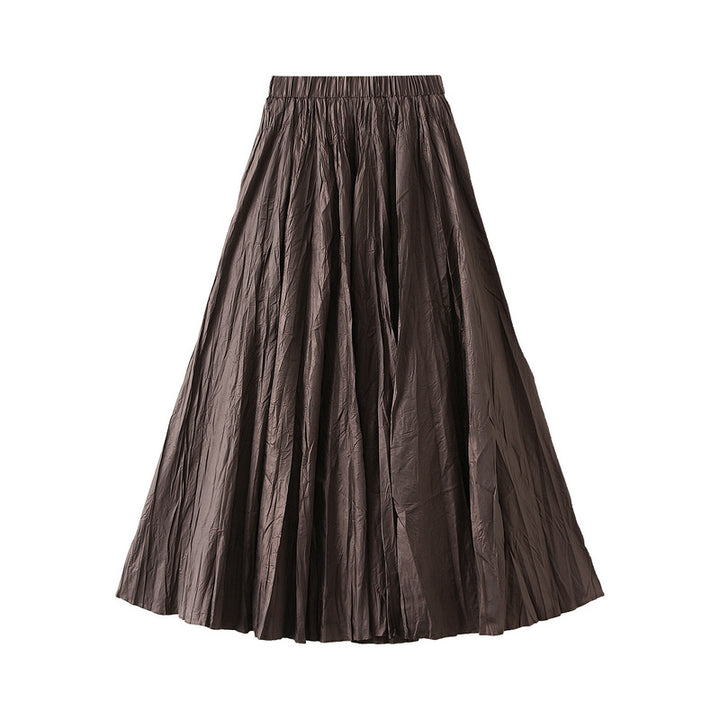 crinkled full-volume maxi skirt with elastic waist – TERRA