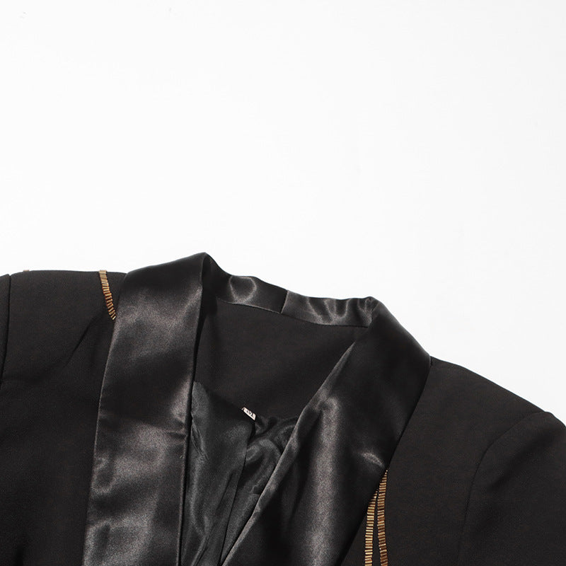 Geplooide top met uitlopende mouwen en maxi-rok set met tailleband – Rosiny 