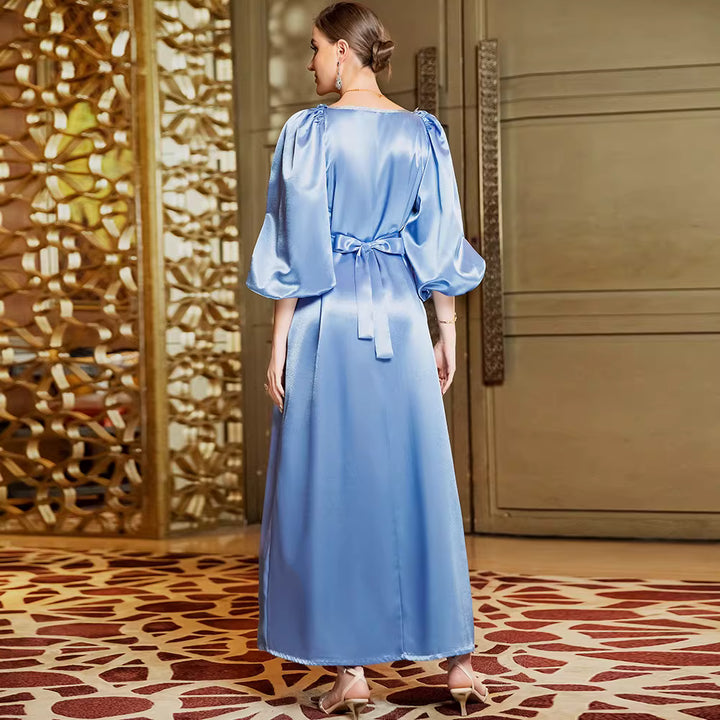 Minimal Long Sleeve Maxi Dress with Soft Flow – SELENE