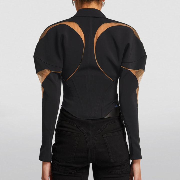 tailored jacket with sheer cutout panels – VEGADI