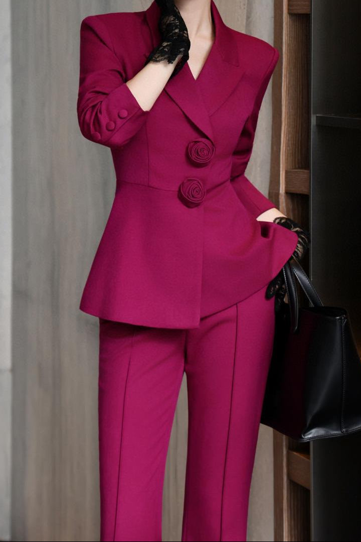tailored blazer suit with structured lapels – VIOLET