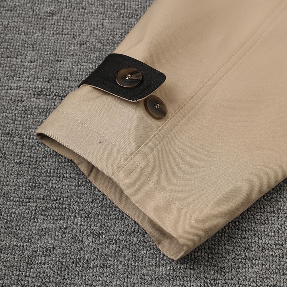 button-front minimalist jacket with contrast collar – KIVAA