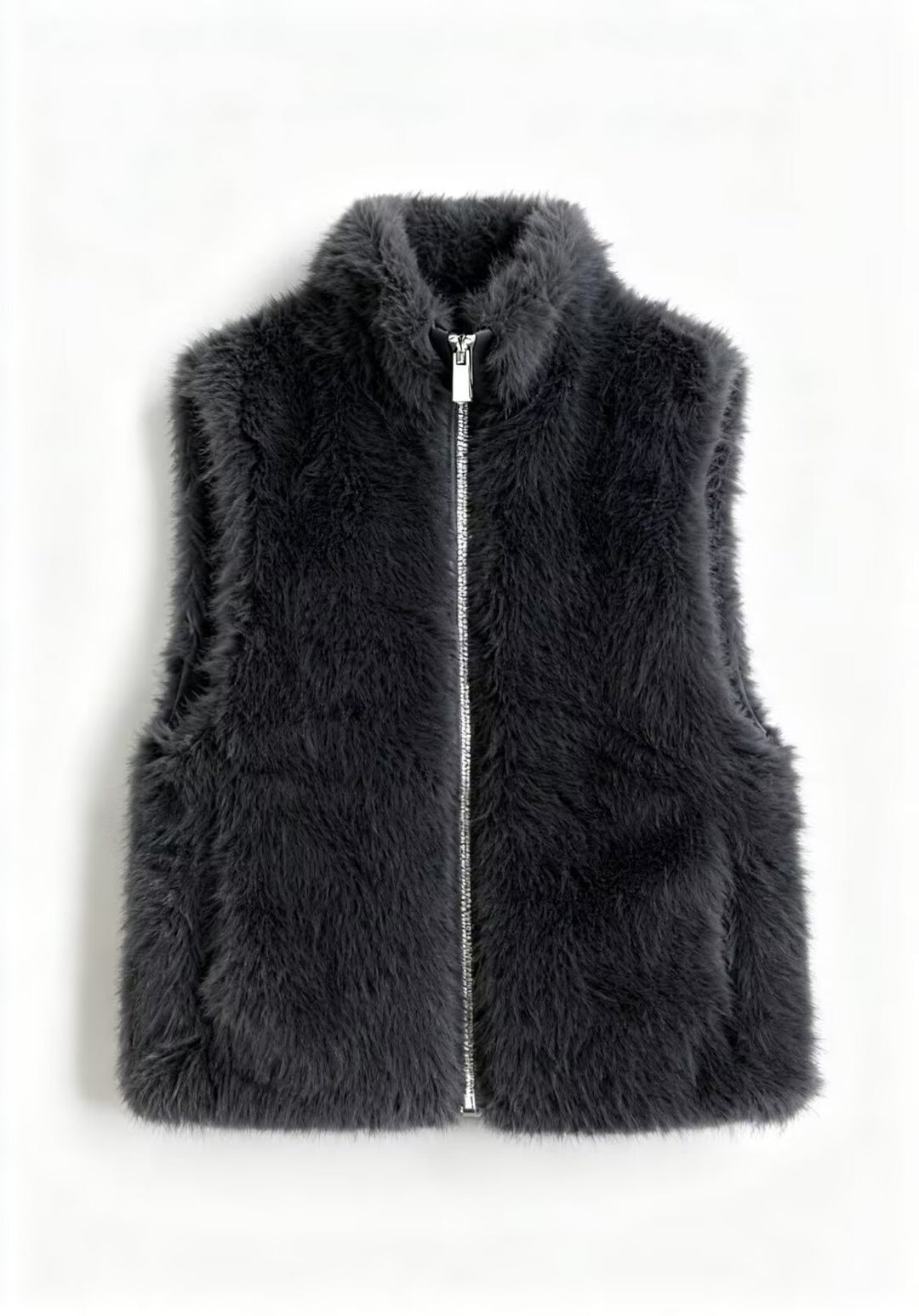 Soft Faux Fur Zip-Up Vest – LUNA