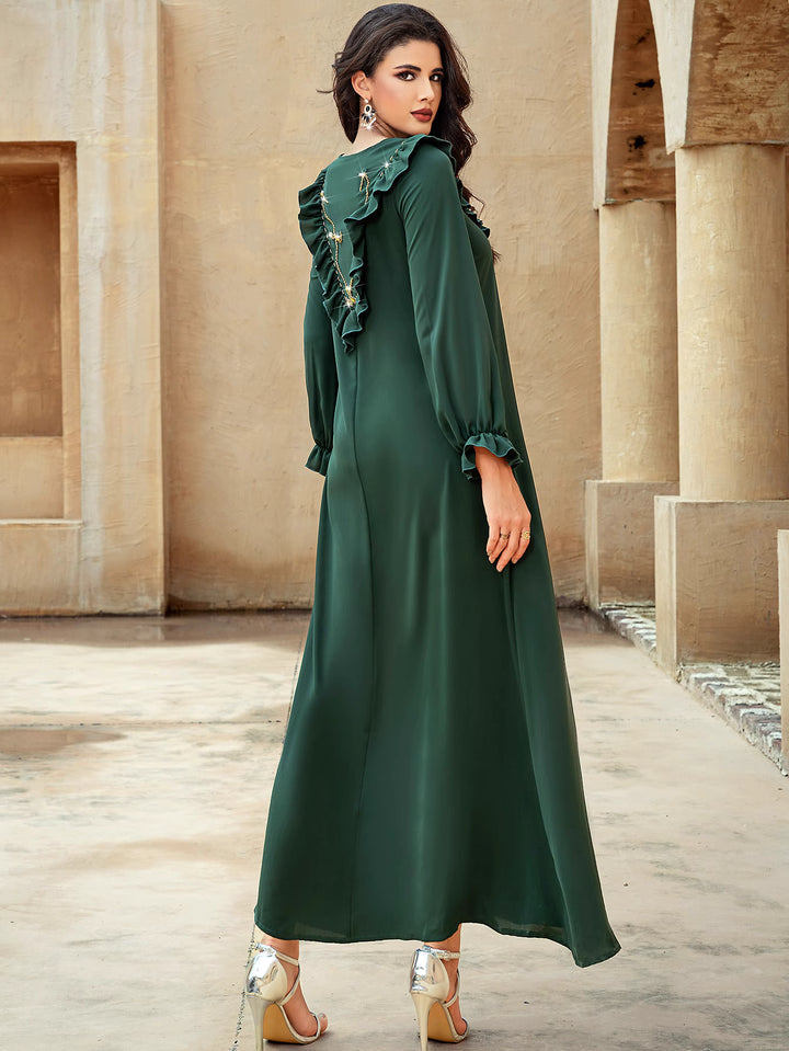 定制喇叭套装，配缎面泡泡袖 - VALENCIA 