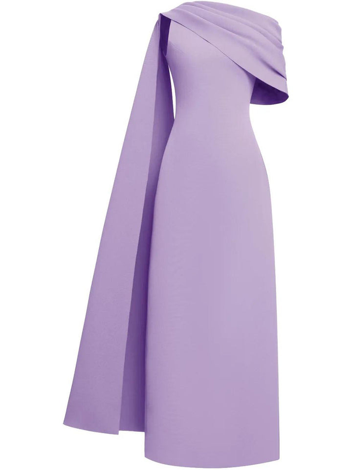 Geplooide top met uitlopende mouwen en maxi-rok set met tailleband – Rosiny 