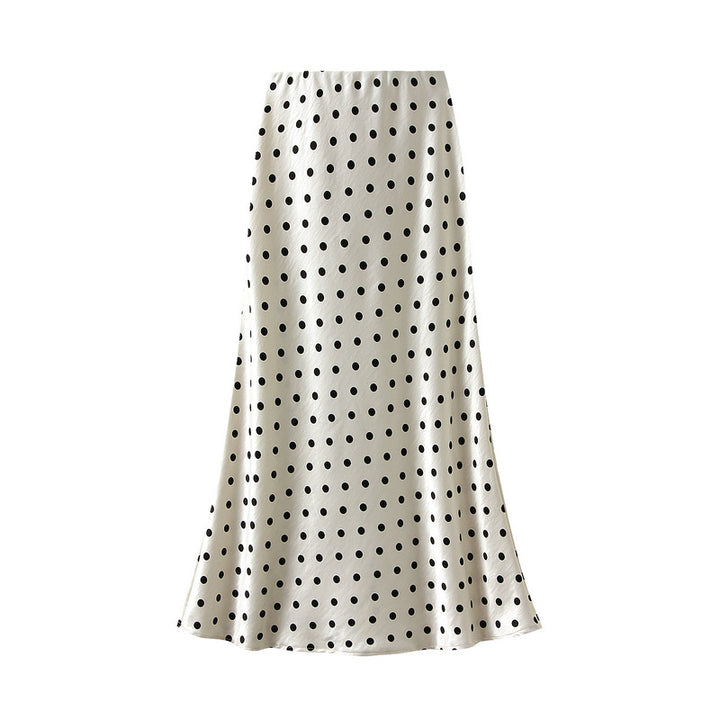 polka-dot satin midi skirt – NOVA