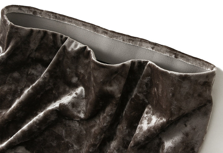 velvet maxi skirt with crushed texture – AURA